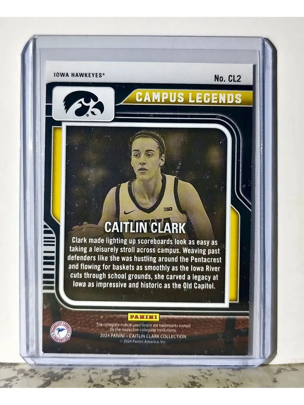 2023-24 Caitlin Clark Panini Contenders #CL2 Campus Legends Card Iowa Hawkeyes